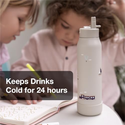 Stainless Steel 350ml Water Bottle loved by kids, Vehicles Print, Sturdy & Seamless, A Favorite for School Days & Adventures
