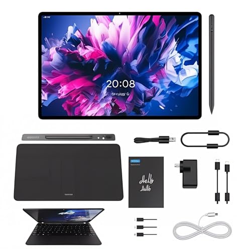 Oteeto TAB 17 Android Tablet, 11-inch Display, 8GB RAM, 512GB Storage, 8000mAh Battery, 5G Wi-Fi, with Keyboard Case & Stylus, Grey