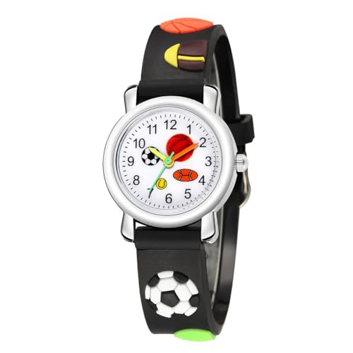 2 Packs Kids Watches for Boys, Toddler Watches Cute Football Cartoon Children Wrist Watch Easy Read Time Teacher Waterproof Boys Watch