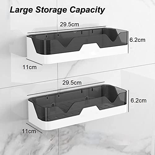 BLYPHOO Shower Caddy Adhesive Shower Shelf for Bathroom 2 Pack: Premium Wall Mount Bathroom Organizer Shelf - No Drilling Corner Sower Organizer - Upgraded Rustproof Kitchen Storage Rack
