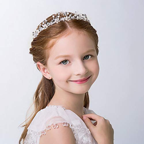 Ideal Swan Wedding Hair Accessory for Girls Flower Ornament Hair Jewellery Hairband Flowers Pearl and Crystal