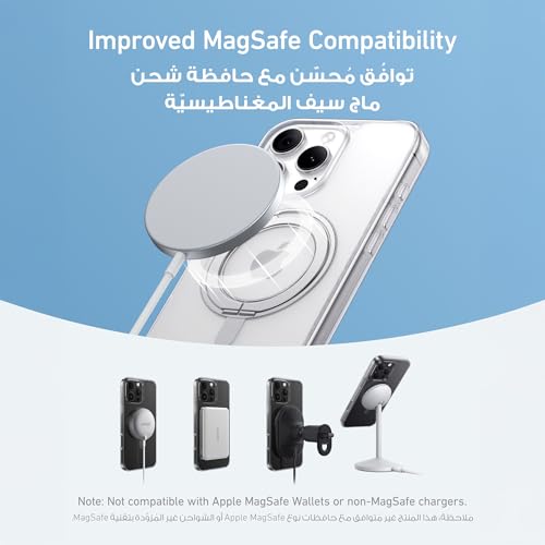 Anker FlexStand Magnetic Phone Case Cover, Anti-Slip and Drop-Proof Protective Cover with Ring Stand, iPhone Mobile Case Compatible with MagSafe, Exclusively Designed for iPhone 15 Pro Max 6.7-Inch