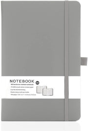 Yanek A6 Lined Notebook - Hardcover, 160 Pages, Writing Pad for Notes, Journals, Sketches, School, Office, and Personal Use - Durable, Portable, Pack of 1 (Grey) - Grey