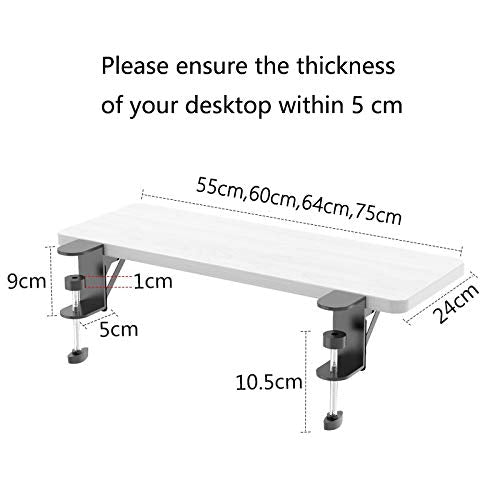 OUGIC Ergonomics Desk Extender Tray, 25.2"x9.5" Punch-Free Clamp on, Foldable Keyboard Drawer Tray, Table Mount Arm Wrist Rest Shelf, Computer Elbow Arm Support