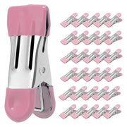 Clothes Pins Heavy Duty 30 Pack - 2.17 Inch Metal Chip Clips, Clothespins for Photo Drying Clothesline Laundry Sock, Bag Clips for Food Kitchen Stainless Steel with Rubber (Pink)