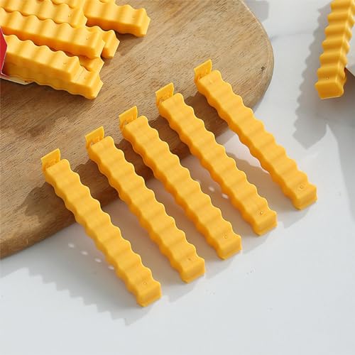 Bag Clips, Magnetic Fries Clips, Set Of 12 Clips With Durable Plastic Holder, Keep Food Fresh & Organized, Novelty Design For Fridge Seal Chips Bags & Packages, Cute & Practical Kitchen Accessories