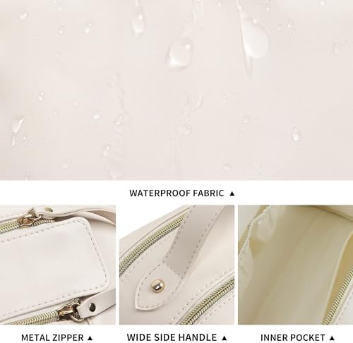 Water Resistant Toiletry-Bag, Travel-Makeup-Bag Cosmetic Makeup Organizer Travel-Accessories Cosmetic Makeup Organizer, Travel Accessories Full Travel Size Toiletries (Cream)