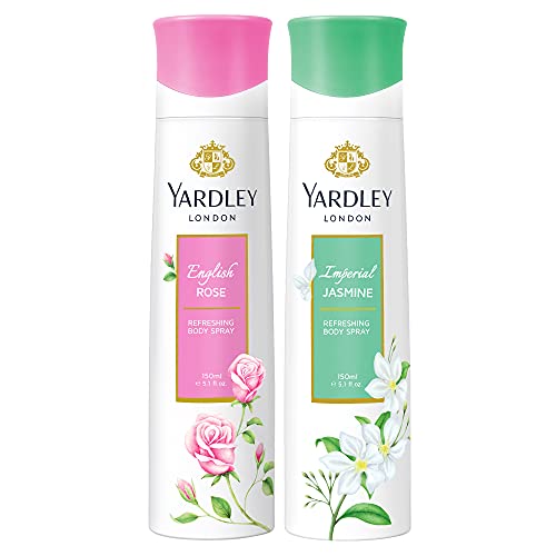 Yardley London Body Spray Twin Pack - 150 ml, English Rose + Imperial Jasmine