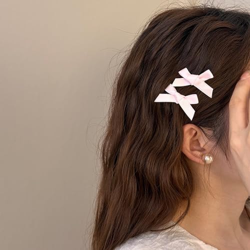 Tazweeq 30 Pcs Bow Hair Clips, 3 Colors Satin Mini Bowknot Hair, Accessories Cute Hair, Non-Slip Hair Clips, Mini Bowknot Hair, Bow Barrettes Ribbon Hairpins for Women Girls