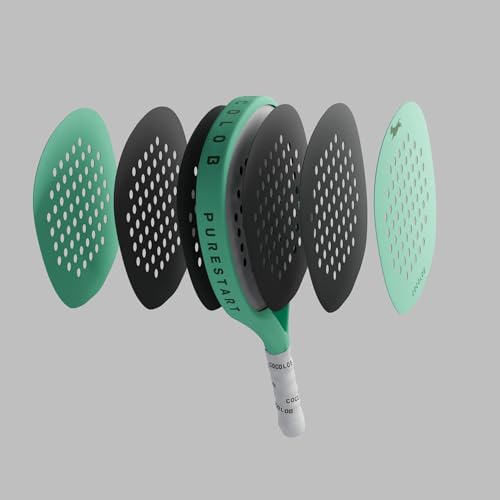 Cocolob PureStart Padel Racquet Mint - Cover Bag - Head Protector ??Carbon Fiber Full Carbon ??Soft EVA Core ??Round Shape ??addle Tennis Racket Beginner Intermediate ??For Men and Woman