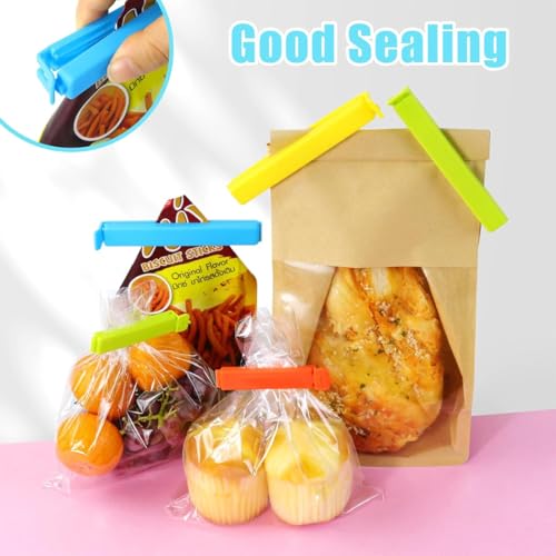 40 PCS Food Clips Food Storage Bag Clips Sealing Bag Clips in 2 Sizes and 5 Colours, Reusable Kitchen Clips for Food Storage for Sandwiches and Snack Bags