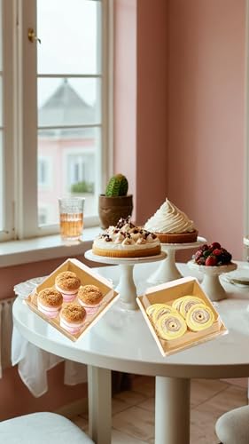 Sweet seven 50 Pack 3.5" Brown Square Disposable Paper Charcuterie Boxes with Clear Lids for Food Desserts and Bakery Items Ideal for Sandwiches Cake Slices Cookies and More