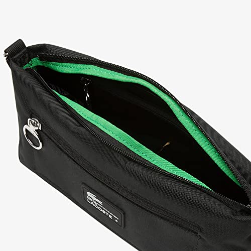 Lacoste Unisex Recycled Fiber Zipped Crossover Bag, Black