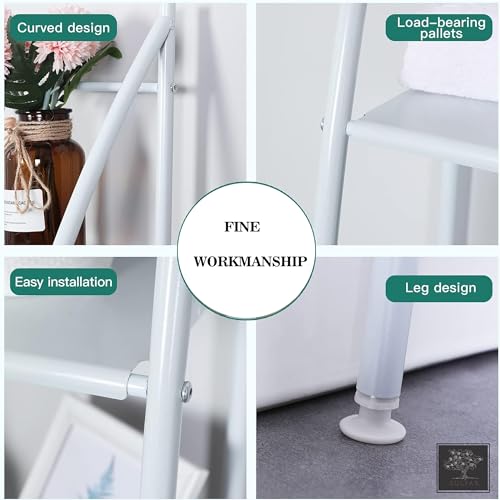 Sulfar Bathroom Storage Shelf 3 Tier, Toilet Storage Rack Easy To Assemble Toilet Bathroom Shelf No Drilling Toilet Organizer White
