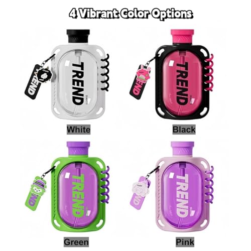 GUYANA Water Bottle - 27oz Kids Water Bottle with Straw, Leakproof Platic Sports Water Bottle for School Travel Camping Hiking Gym and Office, BPA Free (Black)