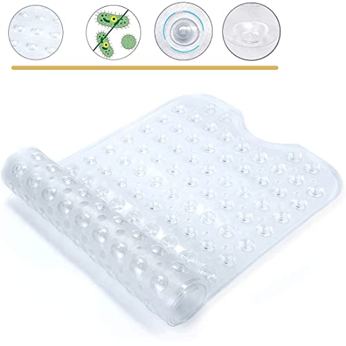 Generic IMY 689 Large Bath Mat for Safety l Non Slip with Suction Cups Durable Shower in Soft Rubber, Anti Mold and Bacteria Ideal Bathtub Mats, white, IMY-689