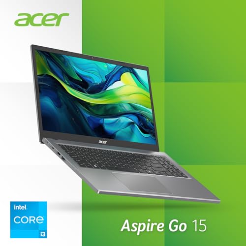 Acer Aspire Go 15 Slim Laptop with 15.6" FHD IPS/Intel i3-N305 /8GB LPDDR5 RAM/128GB SSD/Windows 11 Home/English KB/Silver