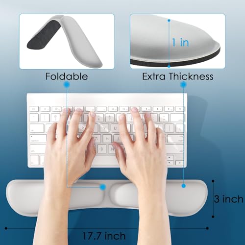 Azonee Memory Keyboard Wrist Rest, Ergonomic Wrist Rest for Computer Keyboard, Foldable for Easy Typing and Pain Relief, Mouse Wrist Pad, Non-Slip Wrist Rest, Suitable for Games, Computers, Laptops