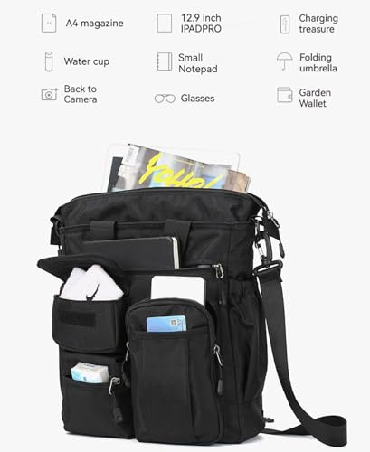 DOUGO Multifunctional Unique One-Shoulder Crossbody Bag Messenger Shoulder Bag for Men Laptop Case Handbag Business Briefcase Travel Rucksack