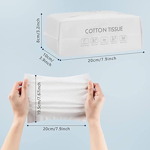 Fawoonu 4Packs Disposable Face Towel Soft Washcloths Facial Cleansing Cotton Tissue Wet Dry Wipes Makeup Remover Towel for Skincare