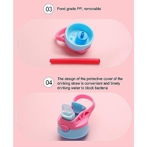 X spring Water Bottle for Kids School, Plastic BPA free Bottle, Cute Girls Water Bottles for School, Nursery Straw Cup, Creative Duck Beak Plastic Water Bottles, 480ML Portable Leakproof Bottle