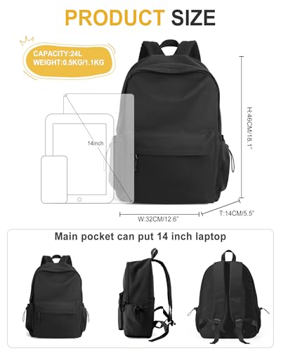 VECAVE Lightweight Casual Laptop Backpack Purse for Women,Travel Backpack with laptop compartment