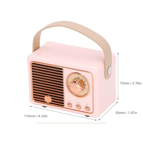 Bewinner Retro Bluetooth Speaker for Decor, Compact Radio Program Bluetooth Speaker, Wireless Mini Bass, Retro Portable Speaker for Desk Bedroom Party