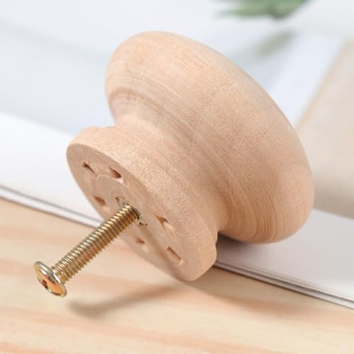Joyzzz Wooden Drawer Knobs, 15pcs 35x30mm Drawer Knobs and Pulls Wooden Cabinet Pulls and Knobs, Round Shaped Drawer Handles for Furniture Knobs Cabinets Dresser Handles Hardware