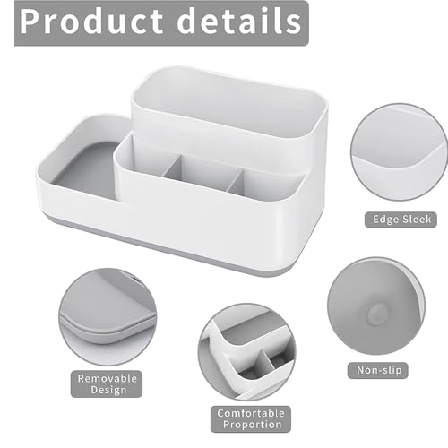 Toothbrush Holder for Bathroom, Bathroo,Countertop Organizer, 5 Slots Storage Organizer for Kitchen/Vanity/Office/Desk, Bathroom Accessories Storage for Toothpaste, Facial Cleanser, Comb, Razor