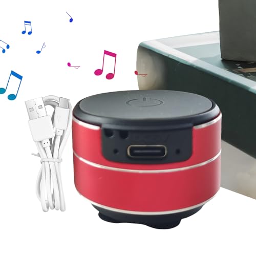 Buzzgo Speaker, Wirelessly BT Speaker, Small Bone Conduction Subwoofer with Enhanced Bass, 360° Surround Sound, Pocket-Sized, Type C Charging, Button Control, Suction Cup Design, for Smooth Surfaces