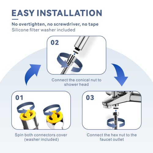 180CM Extra Long Shower Hose, Baytion 360�Anti-twist 304 Stainless Steel Handheld Shower Hose for Shower/Sitz Bath?Leak-proof & Anti-erosion?