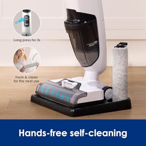 Tineco iFloor 2 Max Wet and Dry Cordless Vacuum Cleaner and Mop, Self cleaning with Streak-free Drying, Ideal for Hard Floors, All corners, sticky messes and pet Hairs, Portable and Lightweight Design