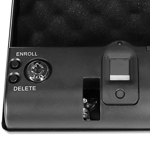 Esloy Security Box, Strong and Sturdy Safe and Practical Optical Fingerprint Low Warning Pistol Security Box for Anti-Theft for Workshop