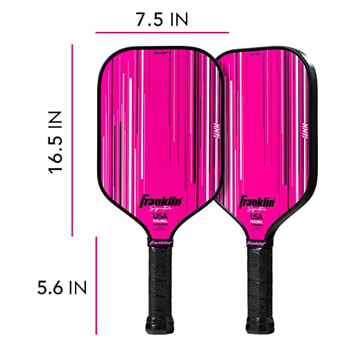 Franklin Sports Pro Pickleball Paddle - Signature Series with MaxGrit Surface - USA Pickleball (USAPA) Approved - Carbon Fiber Racket