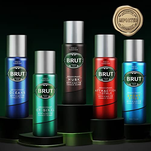 Brut MUSK Long Lasting Fresh Active Odour Protection Signature Scented Body Deodorant Spray for Men - 200 ML
