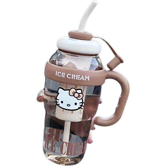 Hello Kitty Large Capacity Water Bottle with Straw cute, Leak-Proof & Lightweight – Stay Hydrated Anywhere! Perfect water bottle for School, Office, Gym, Travel& Outdoor Adventures!