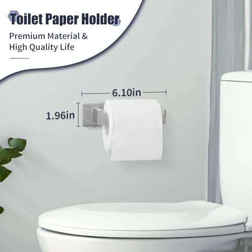 PAHSFS Bathroom Hardware Set Brushed Silver 5-Pieces Bathroom Towel Rack SUS304 Stainless Steel Bath Towel Bar Set, Towel Racks Wall Mounted.