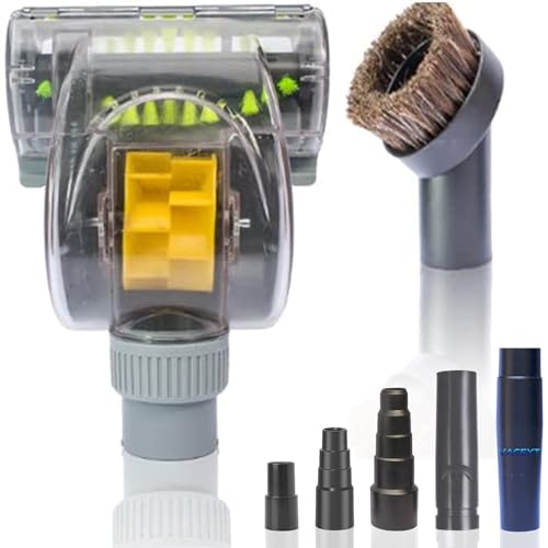 VACEXT Pet Hair Remover Vacuum Attachment Cleaning Tool for Couch Cushions, Upholstery, Carpeted Stairs and Car Carpet - Air Driven Turbo Brush Compatible with Dyson, Shark Kenmore Miele 1 3/8''