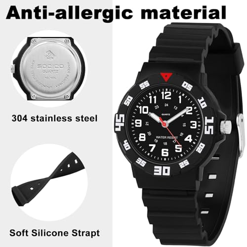 CKV Kids Analog Watches for Girls Boys Kids Watches with Luminous Easy to Read Learning Time, Soft Band, 30M Waterproof Children Watch, Great Birthday Gifts for Ages 3-12 Kids