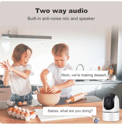 Eazyliv Tuya Wi-Fi Wireless Camera,1080P Indoor Security Camera for Pet/Elderly/Dog/Baby Monitor, HD & 360° Pan, IR Night Vision, 2-Way Audio, Motion Detection, Alerts & Allow Multi-Users Sharing