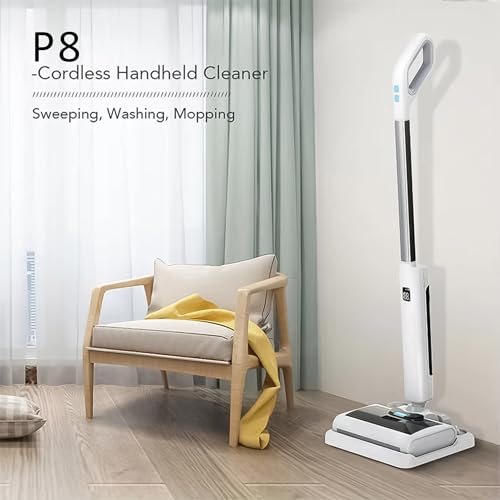 20W Wet-Dry Cordless Vacuum Cleaner - Dual Rollers & Self-Cleaning | 40-60 Min Runtime, Rechargeable Handheld Vacuum Cleaner and Mop with LED Display for Hard Floors & Pet Hair