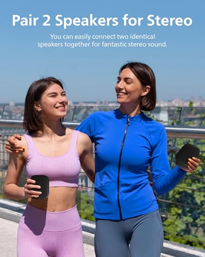 PHILIPS S1509 Portable Bluetooth Speaker,Wireless Speakers with Extra Bass,Quality Sound,12 H Battery,TWS Pairing,Support Stereo Sound,Bluetooth 5.3,IPX7 Waterproof,for Indoor & Outdoor,Small,Black