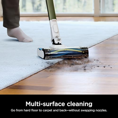 Shark PowerPro Flex Pet Cordless Vacuum, FloorDetect Technology, MultiFLEX Wand, HEPA Filter, for Carpets & Hard Floors, Up to 50-Minute Runtime, Powerful Pet Hair Pickup, Rechargeable, Olive, IZ387H