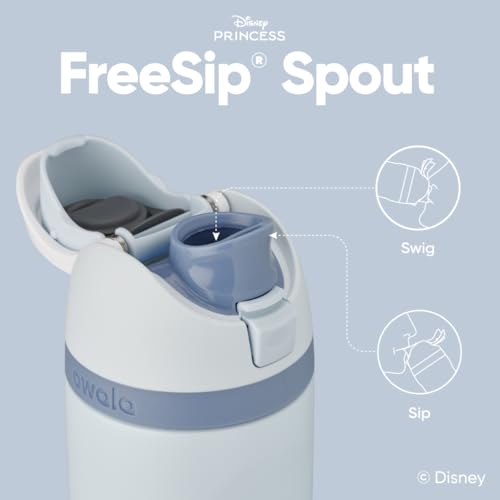 Owala Disney Princess FreeSip Insulated Stainless Steel Water Bottle with Straw for Sports and Travel, BPA-Free Sports Water Bottle, 24 oz, Cinderella