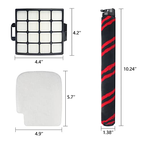 Bluearks AZ3002 Rush Roll Filter for Shark AZ3002 AZ3000 AZ3000W Stratos DuoClean PowerFins Vacuum Upright Vacuum, 1 Brush Roll 2 Foam & Felt 2 HEPA Filter
