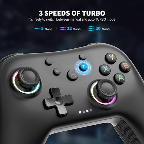 AceGamer Aurora 2.4G Wireless Bluetooth Controller for Windows PC/Switch/Stem/iOS/Androidï¼ŒGamepad PC Joystick with Hall Effect Joystick, Programmable Back Button, Linear Resonant Actuator (black)