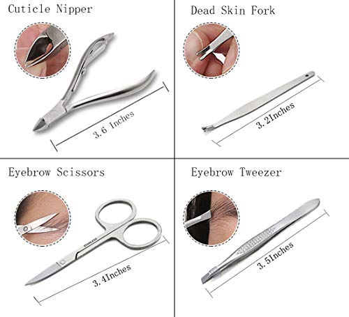 Keiby Citom Manicure Set Professional Nail Clippers Kit Pedicure Care Tools- Stainless Steel Grooming Kit 12Pcs for Travel or Home (Rose Gold)
