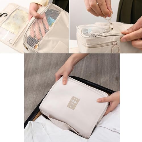 Lonimia Hanging Travel Toiletry Bag, Hangable Toiletry Bag, Polyester Material Multiple Compartments Thickened Waterproof Hangable Practical Travel bag, Suitable for Journeys, Business Trips Etc