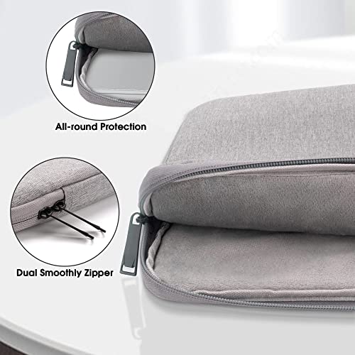 NALACAL 13 inch Laptop Sleeve Bag Compatible with MacBook Air Mac Pro M1 Surface Lenovo Dell HP Computer Bag Accessories Polyester Case with Pocket (Grey)