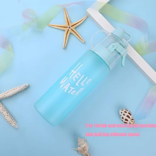 Joyzzz Spray Water Bottle Kids, 580ml Leakproof Bpa Free Misting Water Bottle, Reusable Fitness Water Jug, Sport Water Bottles, Kids Cool Misting Water Bottles, Suitable for Cycling and School